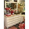 Image 1 : VINTAGE 8 DRAWER DRESSER WITH MIRROR, MATCHING