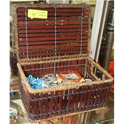 WICKER BASKET WITH ESTATE JEWELLERY