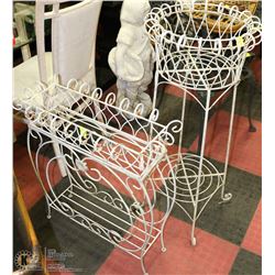 SET OF 2 WROUGHT IRON PLANT STANDS