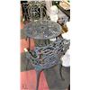 Image 1 : CAST IRON PATIO TABLE WITH 2 CHAIRS