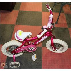 RALEIGH KIDS BIKE WITH TRAINING WHEELS