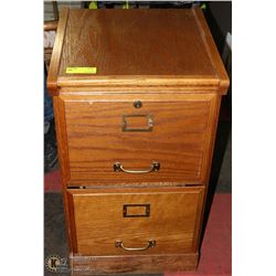 OAK 2 DRAWER FILING CABINET