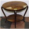 Image 1 : OVAL WOOD TABLE W/ SHELF 30X21X30