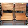 Image 1 : PAIR OF TEAK WOOD FOLDING CHAIRS