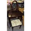 Image 1 : CHERRY WOOD TONE VANITY WITH STOOL