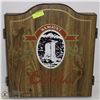 Image 1 : COORS BANQUET DART BOARD IN WOOD CABINET