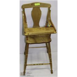 ANTIQUE WOODEN HIGH CHAIR A.L.WAGNER