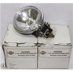 PAIR OF 3 1/2" AG3000 CHROME SPOT LIGHTS - 12V/55
