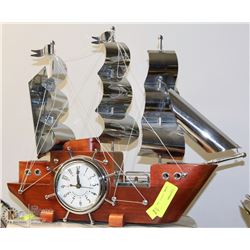 VITNAGE WOOD SEASONS UNITED SAILBOAT CLOCK