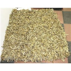 LEATHER SHAGGY  HANDMADE RUG