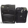 Image 1 : 2 BLACK SUITCASES - 24X18X10" AND 21X14X8"