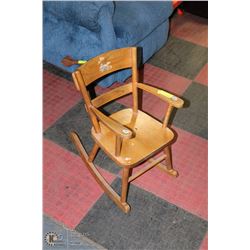 SOLID WOOD CHILDRENS ROCKING CHAIR