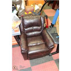 BROWN LEATHERETTE RECLINING CHAIR