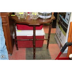 WOOD CARVED "D" SIDETABLE