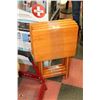 Image 1 : SET OF 4 SOLID WOOD FOLDABLE TV TRAYS