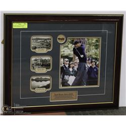 FRAMED TIGER WOODS TRIPLE CROWN MEMORABILIA 23X19