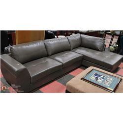 NEW GREY LEATHERETTE L SHAPE SECTIONAL