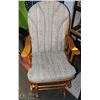 Image 1 : SOLID WOOD AND FABRIC GLIDER ROCKER
