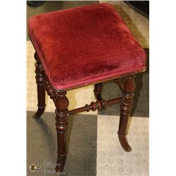 VINTAGE VELVET TOP STOOL
