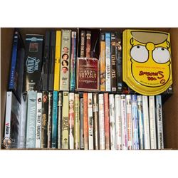 BOX OF ASSORTED DVDS INCL SIMPSONS