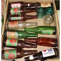FLAT OF 1930'S VINTAGE BEER BOTTLES