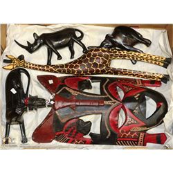 FLAT W/LARGE WOOD WALL MASK, WOOD