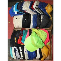 2 BOXES OF NEW & USED BASEBALL CAPS