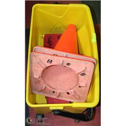 YELLOW BUCKET W/ SAFETY REFLECTION KIT & 2 PYLONS