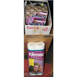 LARGE LOT OF KLEENEX AND TOILET PAPER