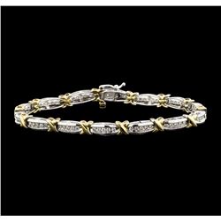 10KT Two Tone Gold 1.00ctw Diamond Bracelet