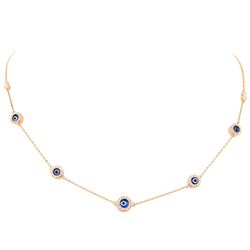 14KT Rose Gold Evil Eye 0.51ctw Diamond Necklace