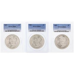 1885-1887 $1 Morgan Silver Dollar Coins PCGS MS64