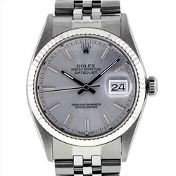 Rolex Mens Stainless Steel DateJust Wristwatch