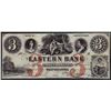 Image 1 : 1852 $3 The Eastern Bank West Killingly Connecticut Obsolete Bank Note