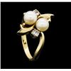 Image 4 : 10KT Yellow Gold Pearl and White Quartz Ring