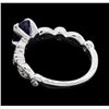 Image 3 : 14KT White Gold 0.75ct Blue Sapphire and Diamond Ring