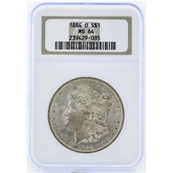 1884-O $1 Morgan Silver Dollar Coin NGC MS64