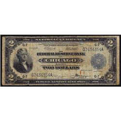 1918 $2 Federal Reserve Bank of Chicago National Currency Note