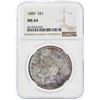 Image 1 : 1889 $1 Morgan Silver Dollar Coin w/ Nice Toning NGC MS64