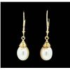 Image 1 : 14KT Yellow Gold Ladies Pearl Earrings