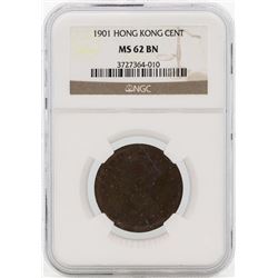 1901 Hong Kong Cent Coin NGC MS62BN