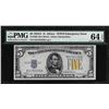 Image 1 : 1934A $5 North Africa WWII Emergency Silver Certificate Note PMG CU 64EPQ