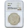 Image 1 : 1924 $1 Peace Silver Dollar Coin NGC MS63