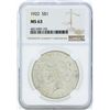 Image 1 : 1922 $1 Peace Silver Dollar Coin NGC MS63