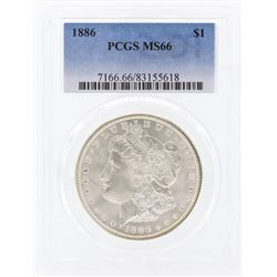 1886 $1 Morgan Silver Dollar Coin PCGS MS66