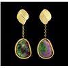 Image 1 : 14KT Yellow Gold Faceted Multi-Color Quartz Earrings