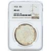 Image 1 : 1922 $1 Peace Silver Dollar Coin NGC MS63