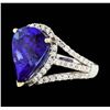 Image 2 : 18KT White Gold 6.13ct Tanzanite and Diamond Ring