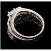 Image 3 : 18KT White Gold 1.09ctw Tanzanite and Diamond Ring