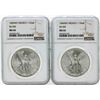 Image 1 : Set of 1983MO-1984MO Mexico 1 Onza Silver Libertad Coins NGC MS66